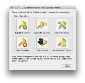 Dialog for managing GoldKey