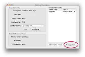 Accessing token management features
