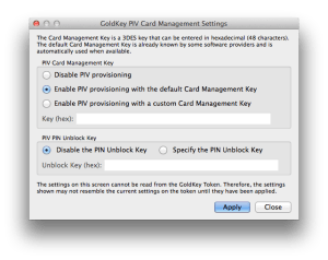 Configuring the PIV card-administration key